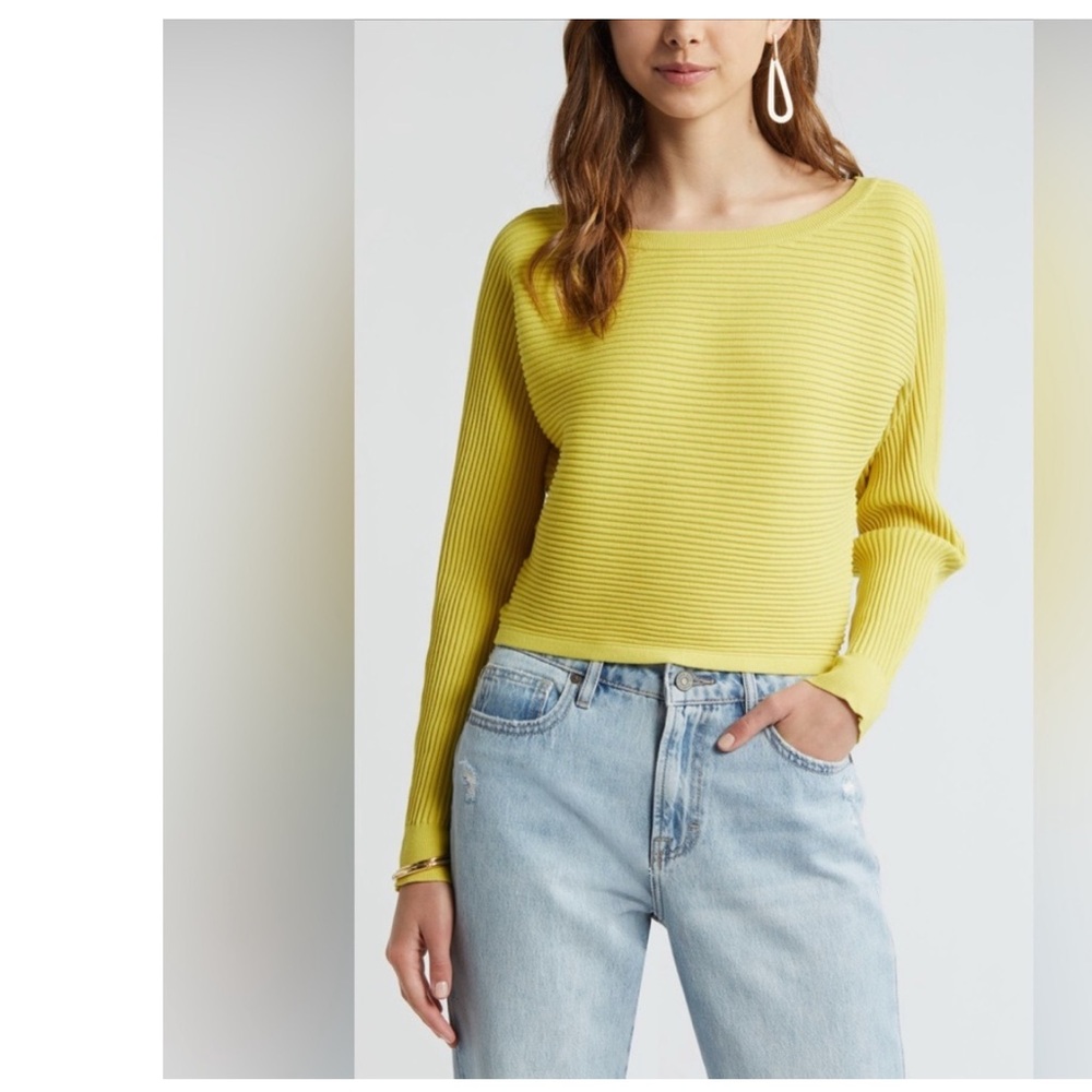 Open Edit Luxe Sculpt Rib Dolman Sleeve Sweater